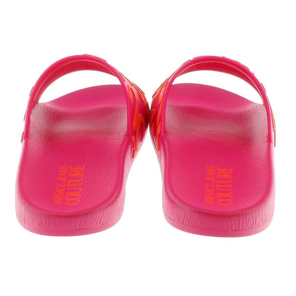 Versace Jeans Couture Fushia Orange Signature Pool Slide - Picture 3 of 4